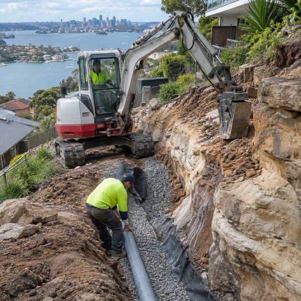 Landscape Construction - Excavation, Rock Work and Drainage in Sydney North Shore