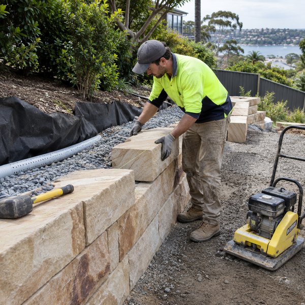 Retaining Walls - Building the Wall and Installing Drainage in Sydney North Shore
