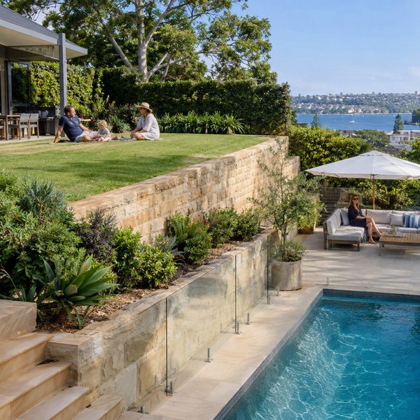 Usable Space on Every Level of a Sloping Block - Landscape Construction in Sydney North Shore