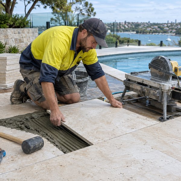 Paving & Natural Stone - Cutting and Laying the Stone in Sydney North Shore