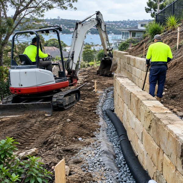 Waterfront & Acreage Landscaping - Earthworks, Walls and Drainage in Sydney North Shore